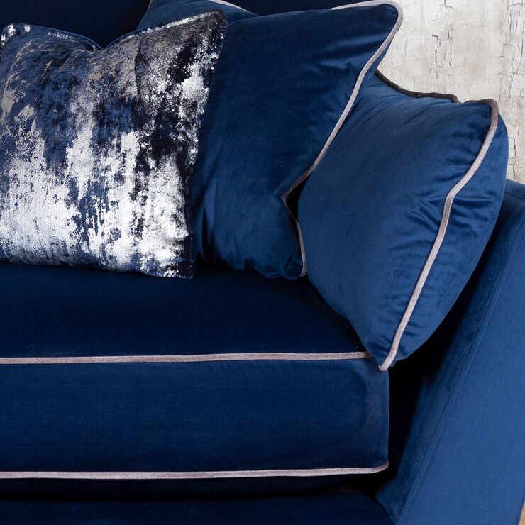 Roko Blue Velvet 3 Seater Sofa Costco UK