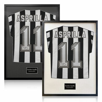Faustino Asprilla Signed Framed Newcastle Football Shirt in 2 Options: Black or White Mount