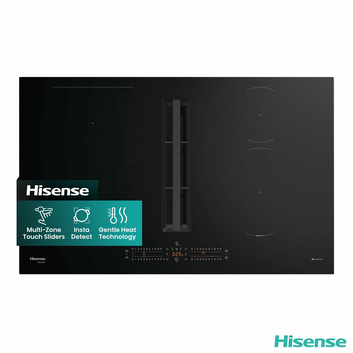 Hisense Hi6 HEH8432BSCWF 83cm Induction Hob with Bridge Zone in Black For External / Recirculation Ventilation Hisense Hi6 HEH8432BSCWF 83cm Induction Hob with Bridge Zone in Black For External / Recirculation Ventilation