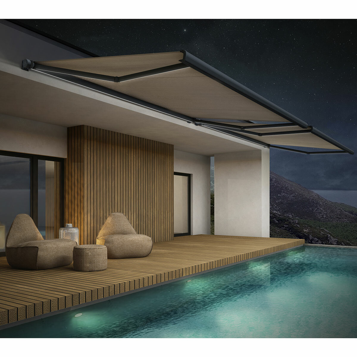 Olympus LED Awnings Hera Outdoor Patio Awning up to 2m Projection, Delivery Only Olympus LED Awnings Hera Outdoor Patio Awning up to 2m Projection, Delivery Only