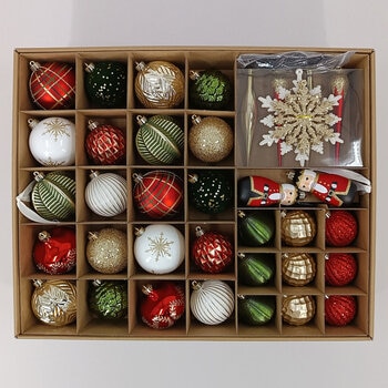Shatter Resistant Christmas Ornaments - 80 pack