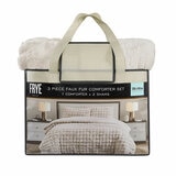 FRYE Faux Fur Cream 3 Piece Comforter Set FRYE Faux Fur Cream 3 Piece Comforter Set