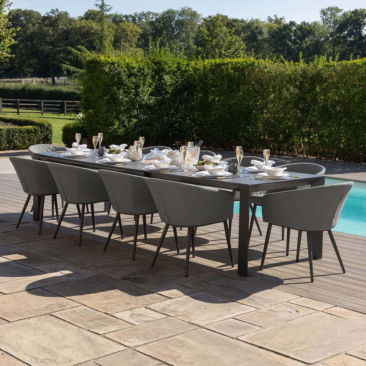 Maze Ambition 11pc Extending dining set - Fully extended (320cm)