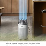 Lifestyle image of  Dyson Hushjet capturing pollutants, allergens, bateria, odours and gases