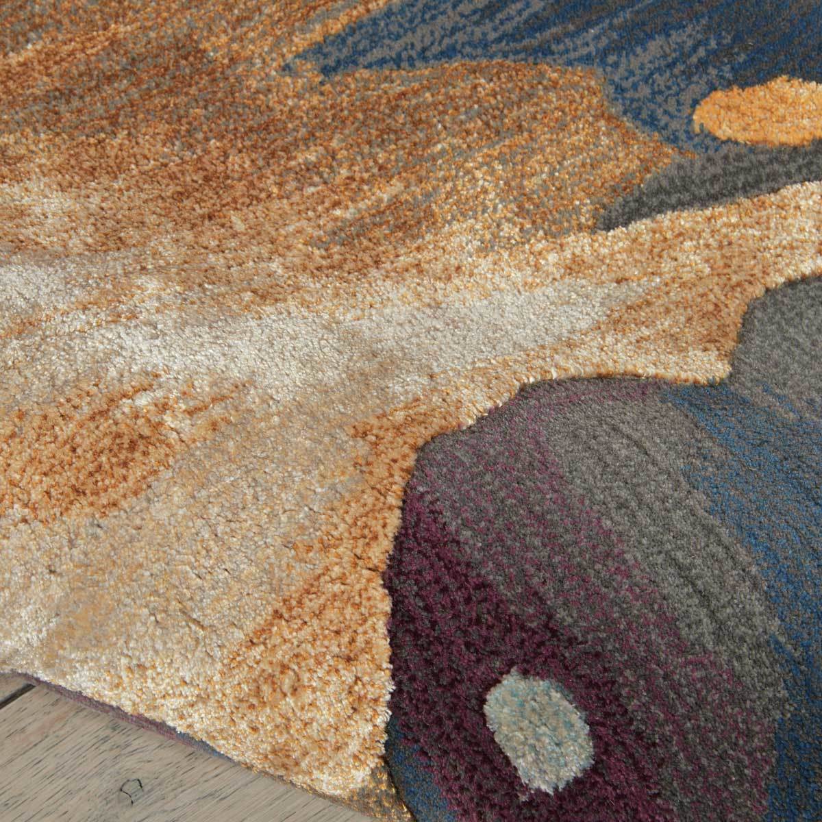 Close up image fo rug showing detailing