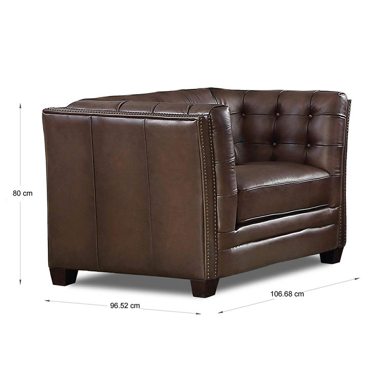 Belmond Brown Leather Armchair Costco UK