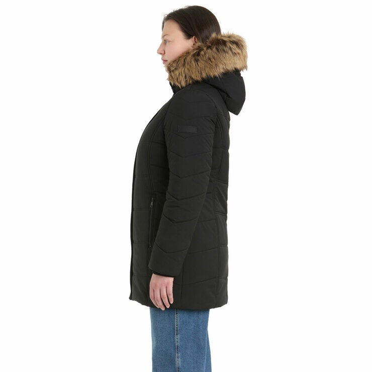 Sanctuary Women's Walker Coat with Faux Fur Hood Sanctuary Women's Walker Coat with Faux Fur Hood