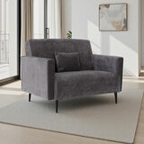 MOONAP Monroe Dark Grey Fabric Loveseat