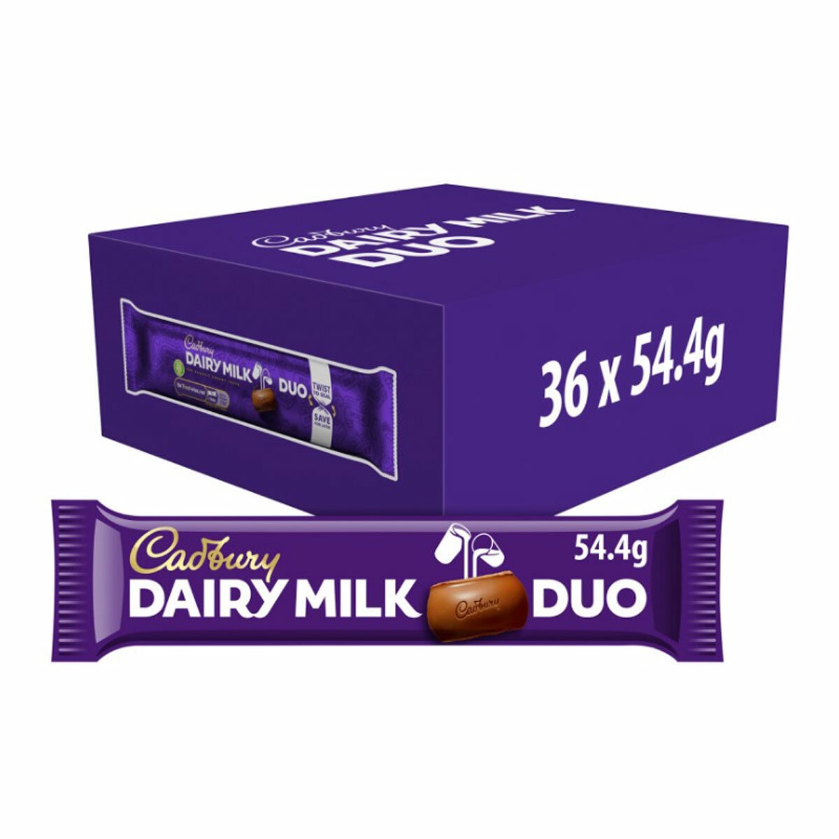 Cadbury Dairy Milk Duo, 36 x 54.4g