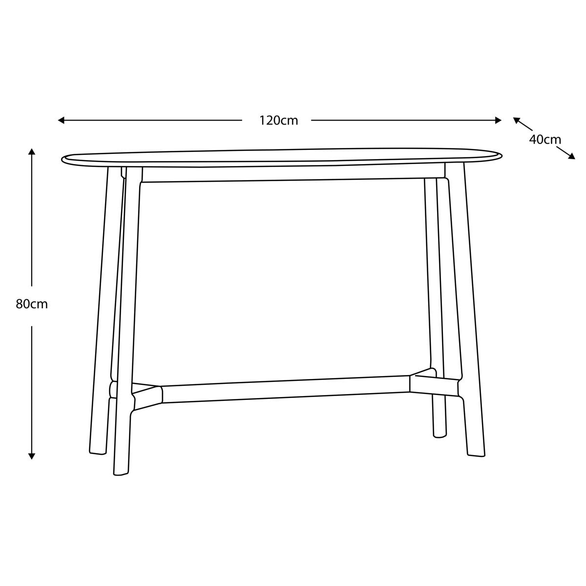 Gallery Getafe Console Table, Oak