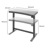 Tresanti 47" Adjustable Height Desk Grey