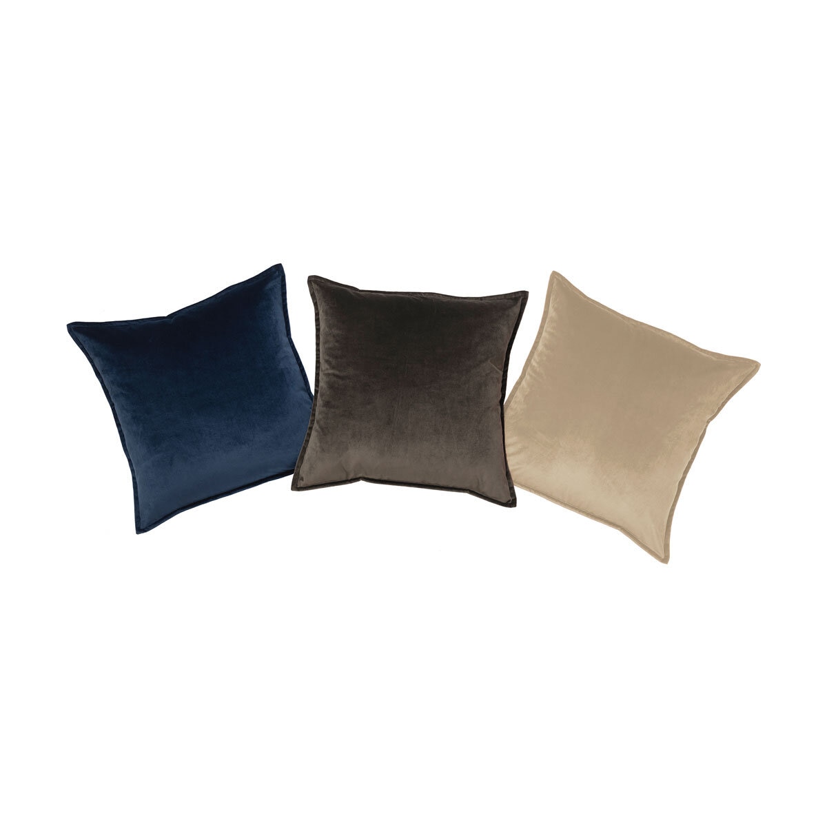 Velvet Feather Filled Deco Cushion 55 x 55 cm, Dress Blue