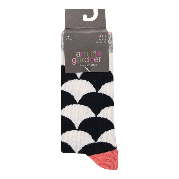 Caroline Gardner Ladies Crew Sock 6 Pack in Navy Caroline Gardner Ladies Crew Sock 6 Pack in Navy