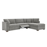 Thomasville Miles Grey Fabric Corner Sofa with Power Footrests