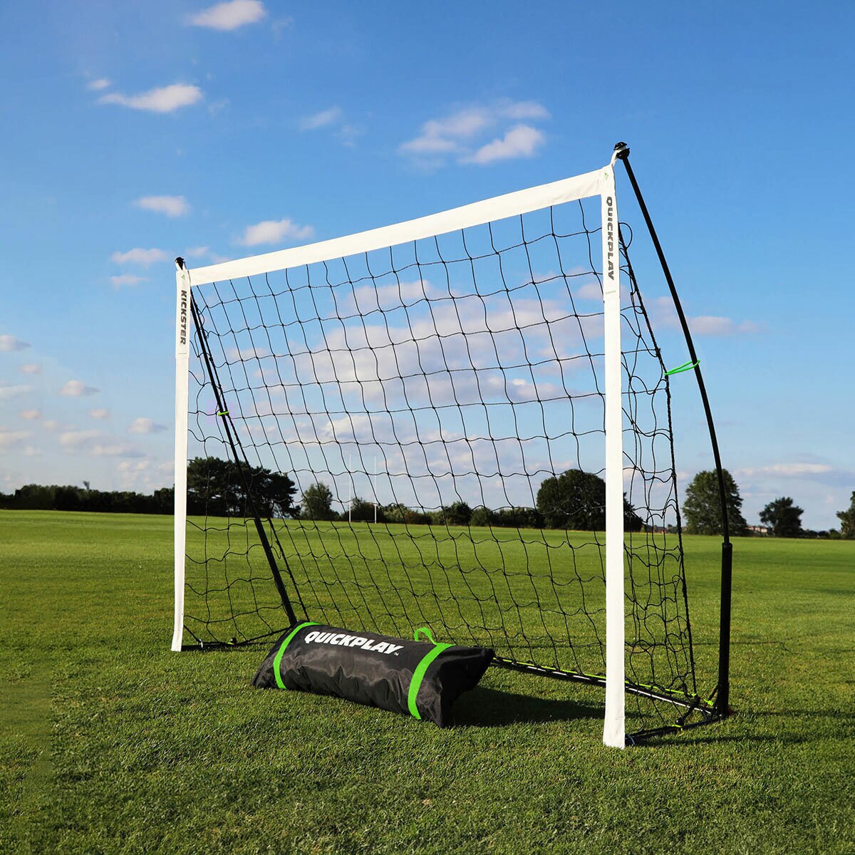 Lifestyle image of the Kickster Portable Football Goal 1.5 x 1m with carry bag Lifestyle image of the Kickster Portable Football Goal 1.5 x 1m with carry bag
