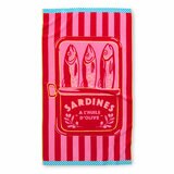 Oversized 100% Cotton Pink Sardine Beach Towel