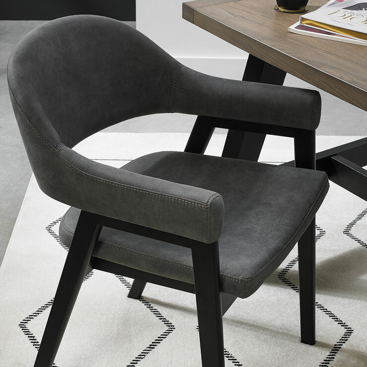 Bentley Designs Camden Peppercorn Grey Fabric Armchair, 2 Pack Bentley Designs Camden Peppercorn Grey Fabric Armchair, 2 Pack