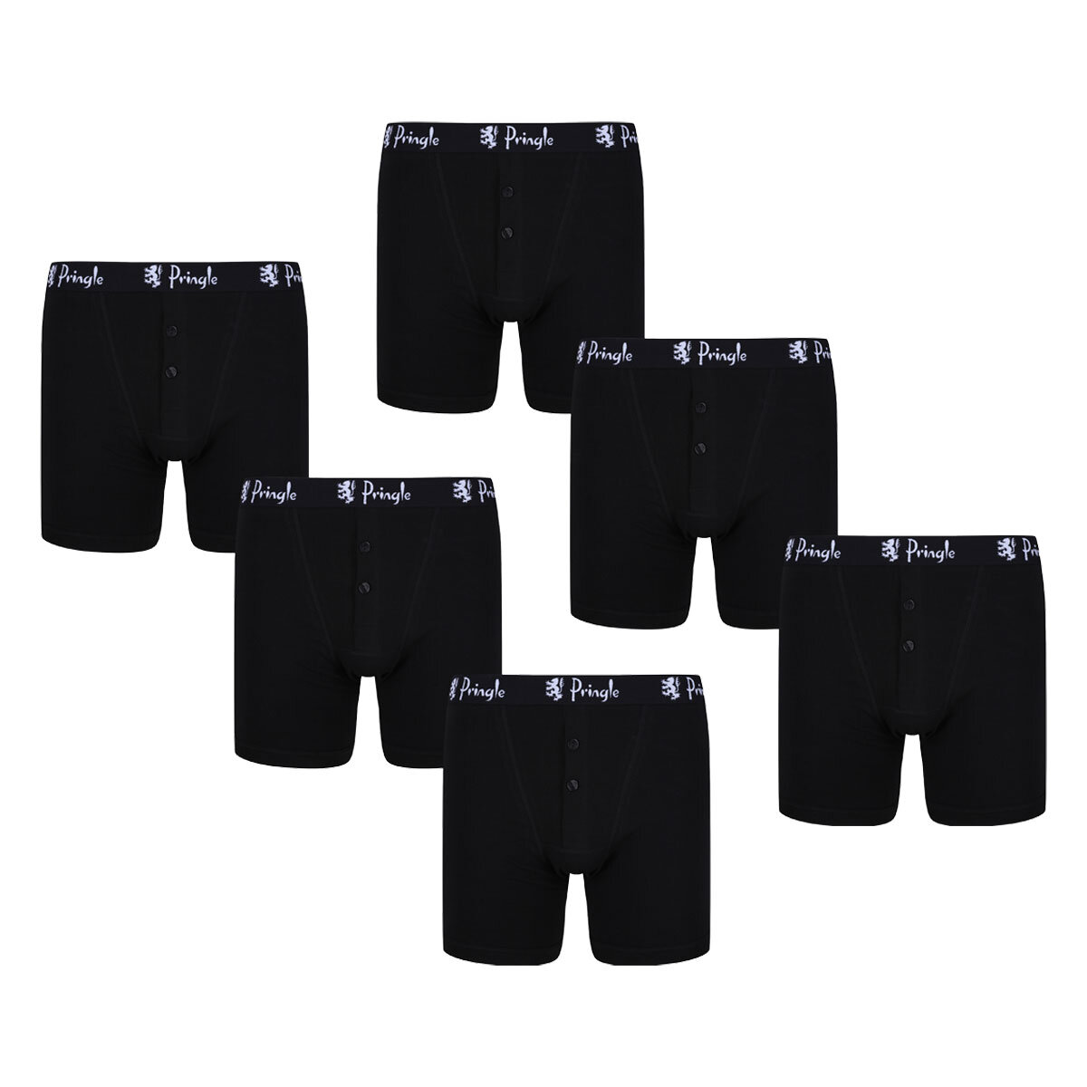 Pringle 2 x 3 Pack William Men's Button Boxer Shorts in B...