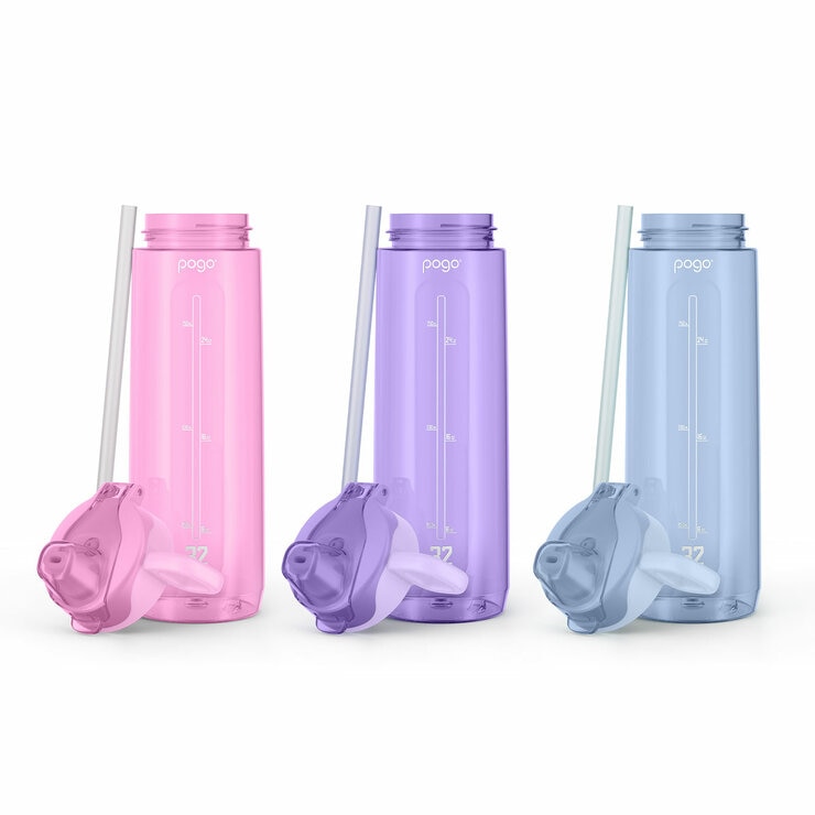 Pogo Tritan Water Bottles 909ml, 3 Pack in 2 Colour Sets