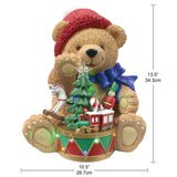 1.1ft (33cm) Teddy Bear with Drum with 14 LED Lights