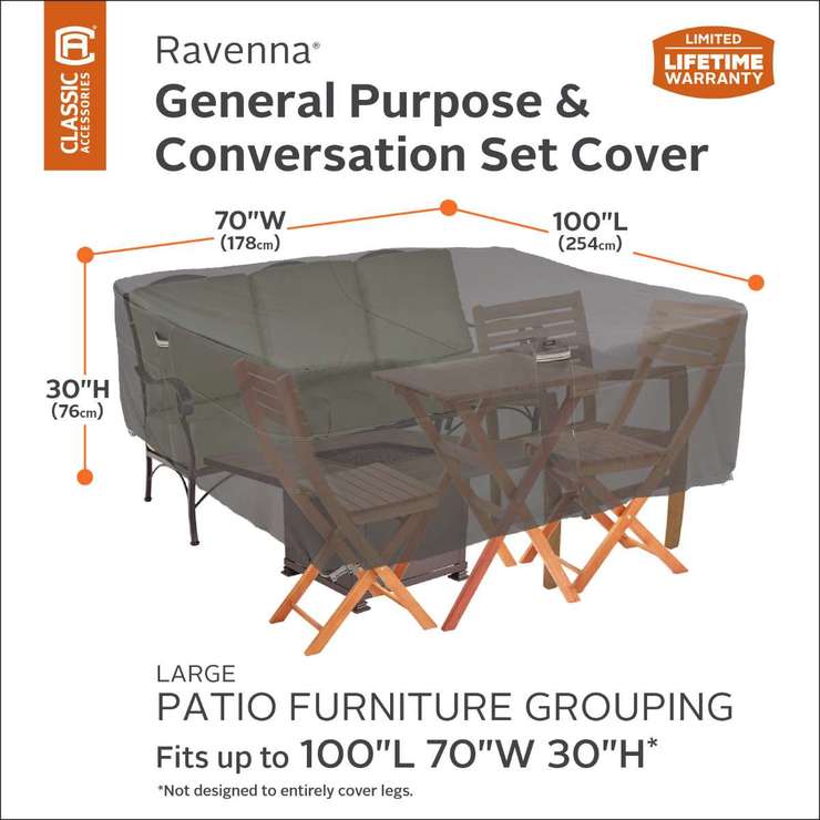 Classic Accessories Ravenna Large General Purpose Patio Furniture Set Cover Costco Uk Classic Accessories Ravenna Large, Large Patio Furniture Covers Uk