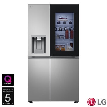 LG GSXE81PYBD Side by Side Fridge Freezer with InstaView, D Rated in Silver