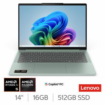 Lenovo IdeaPad Slim 5, Copilot+ PC, AMD Ryzen AI 5, 16GB RAM, 512GB SSD, 14 inch OLED Laptop, 83S1000SUK Lenovo IdeaPad Slim 5, Copilot+ PC, AMD Ryzen AI 5, 16GB RAM, 512GB SSD, 14 inch OLED Laptop, 83S1000SUK