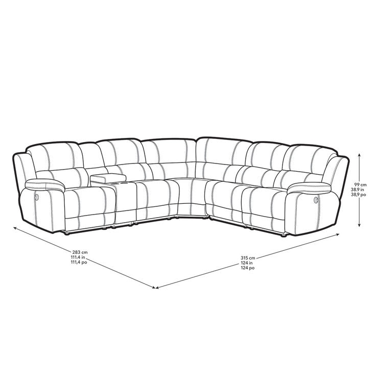 Pulaski Dunhill Grey Leather Power Reclining Sectional Sofa Costco UK