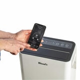 Close up of  Wood's Dehumidifier and using WiFi Connect