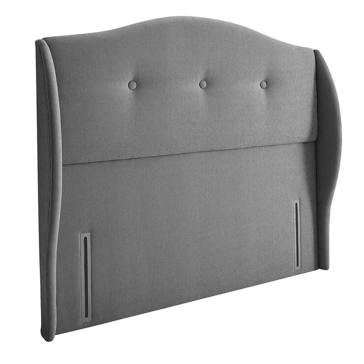 Silentnight Camden Slate Grey Fabric Full Height Headboard, King