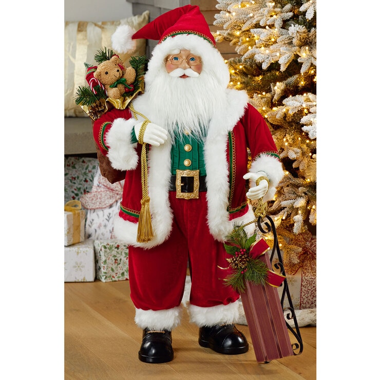 36 Inch (91.5cm) Fabric Traditional Standing Santa 36 Inch (91.5cm) Fabric Traditional Standing Santa