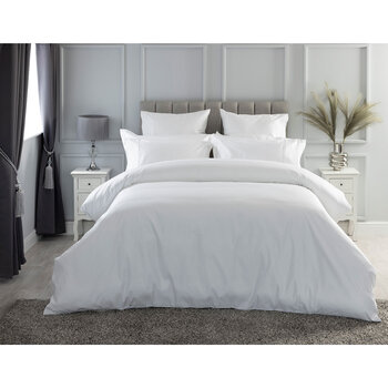 Belledorm 1200 Thread Count Cotton White Duvet Cover in 3 Sizes