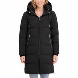 DKNY Ladies Long Down Coat with Hood in Black