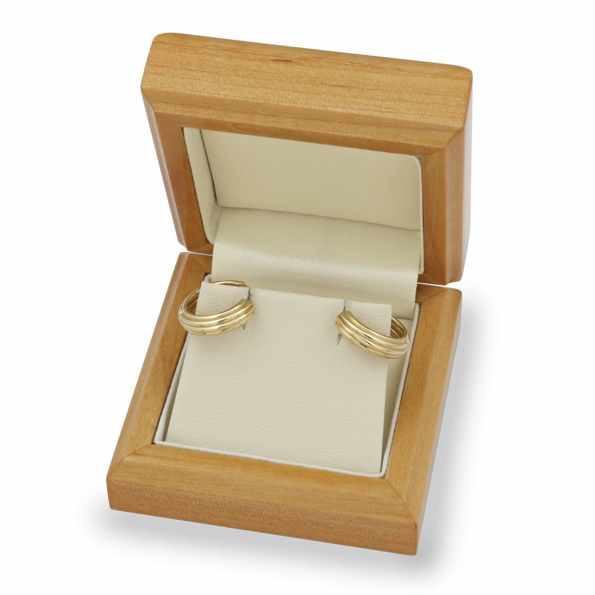 14ct Yellow Gold Fluted Textured Hoop Earrings