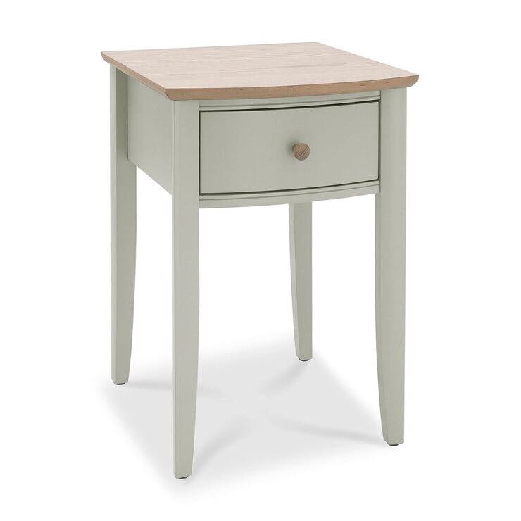 Bentley Designs Whitby Scandi Oak & Soft Grey One Drawer Nightstand, 2 Pack