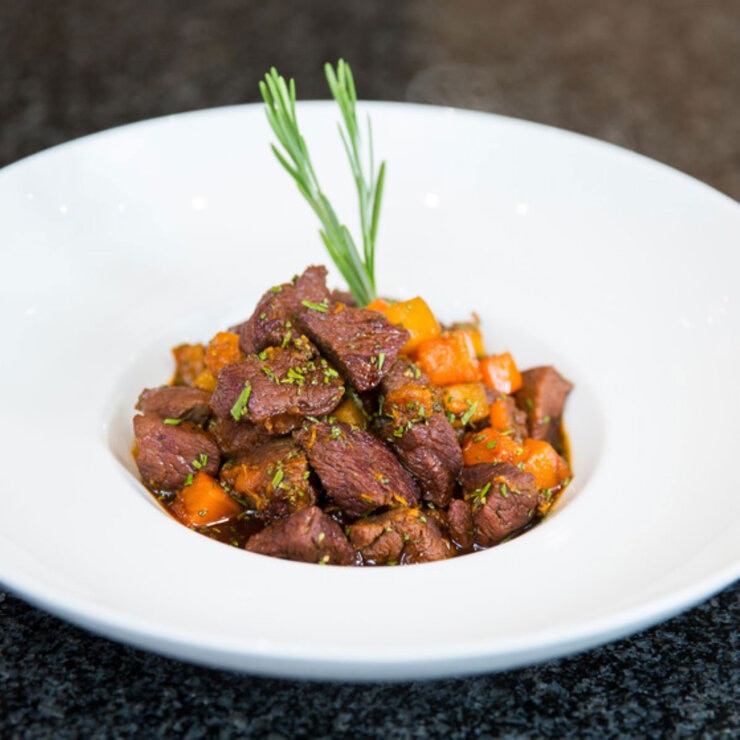 Diced Venison Casserole Steak Cooked Diced Venison Casserole Steak Cooked