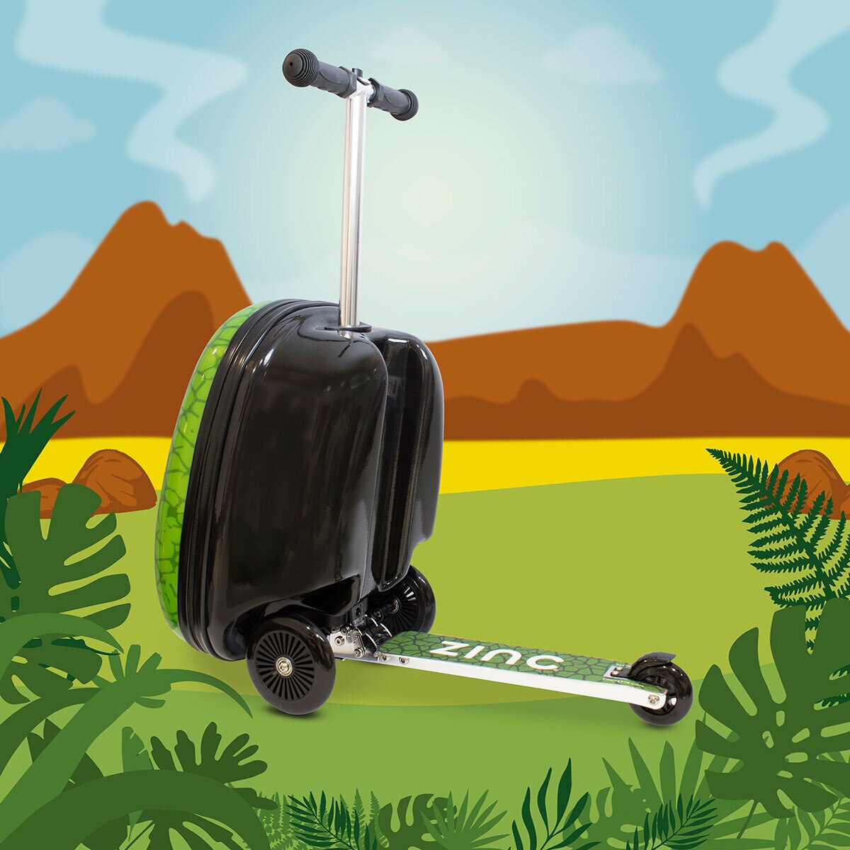 Zinc Flyte Midi 18 Scooter Suitcase Darwin the Dinosaur