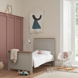 Tutti Bambini Verona Cot Bed with Sprung Mattress, Grey & Oak