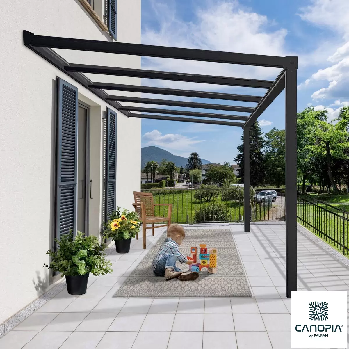 Palram Canopia Stockholm 11ft 2" x 12ft 2" (3.4 x 3.7m) Aluminium Patio Cover