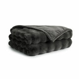 House & Home Bubble Faux Fur Throw in Grey, 152 x 177 cm