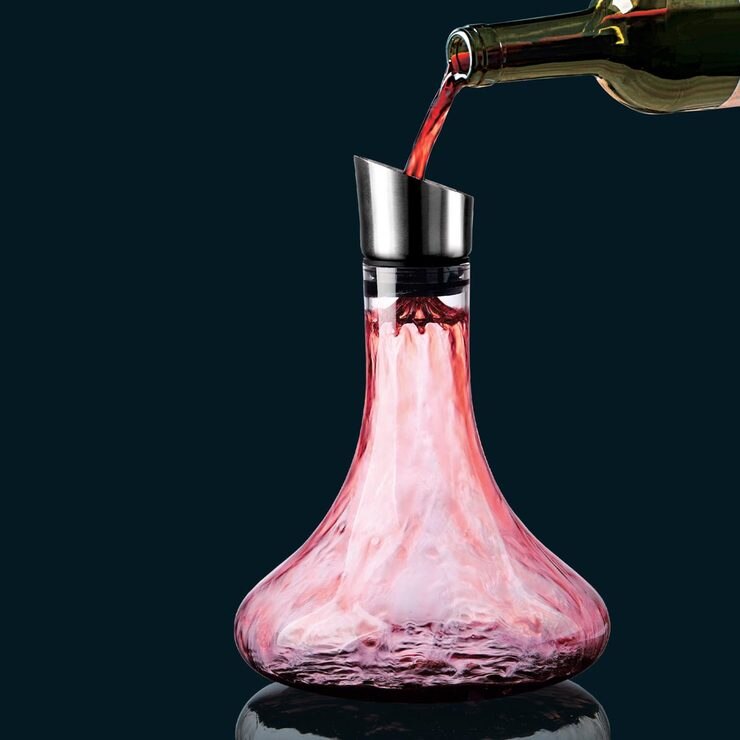 Crystalline Wine Decanter with Stainless Steel Aerator Costco UK