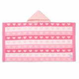 Kids Bath Hooded Towel in Hearts, 69 x 127 cm