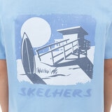 Skechers Kids Tee & Short 3 Piece Set in Blue