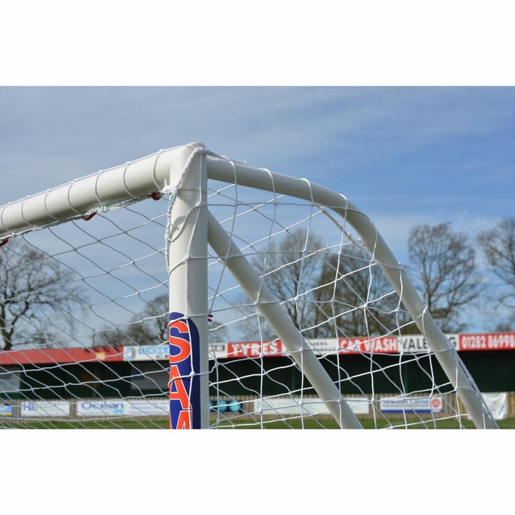 Lifestyle image showing corner of the Samba 12' x 6' Ultimate Football Match Goal