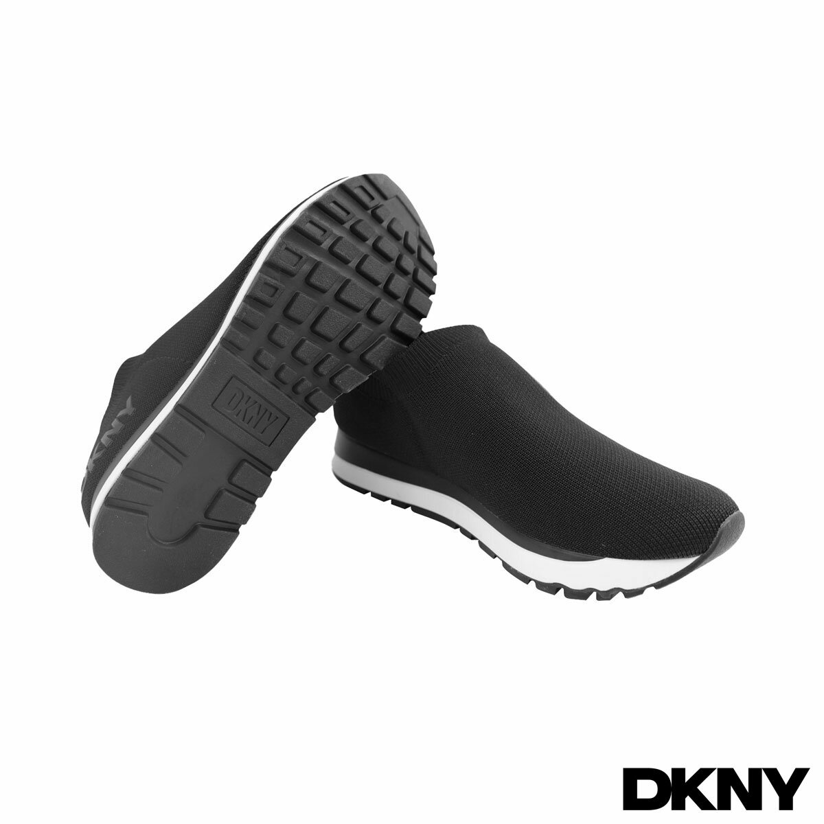 DKNY Ladies Jerri Knit Trainer in Black