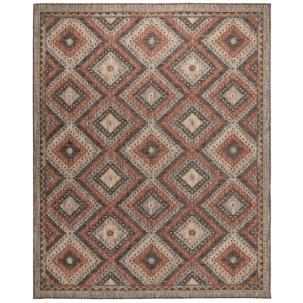 Concept Looms Sumac Brown Rust Indoor Outdoor Rug, in 3 Sizes Concept Looms Sumac Brown Rust Indoor Outdoor Rug, in 3 Sizes