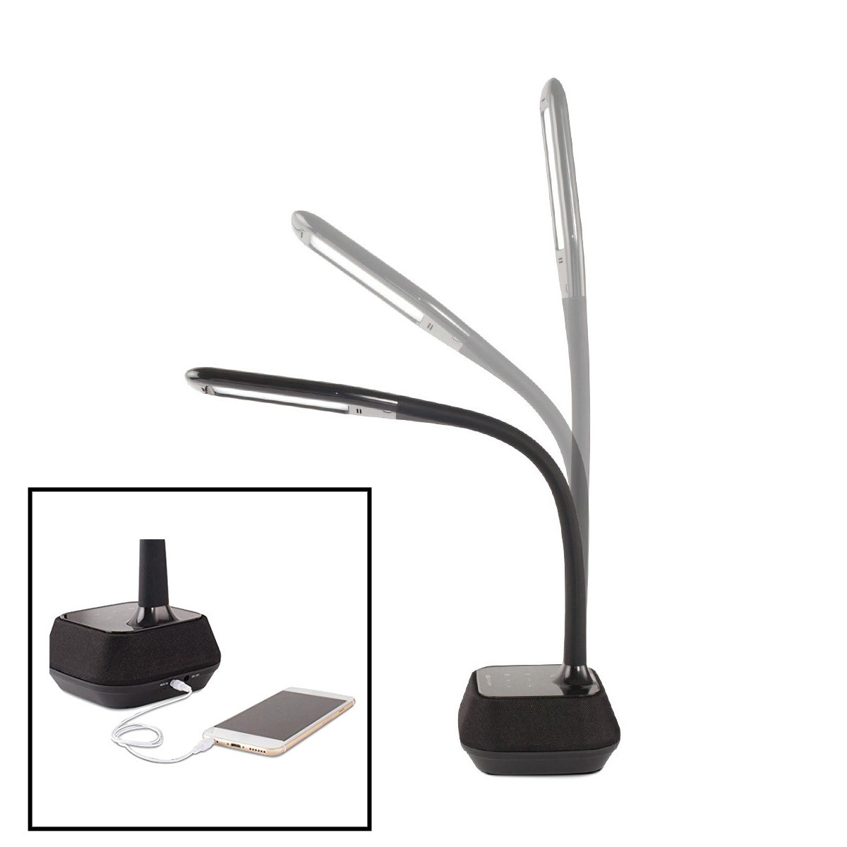 OttLite LED Bluetooth Speaker Desk Lamp in Black