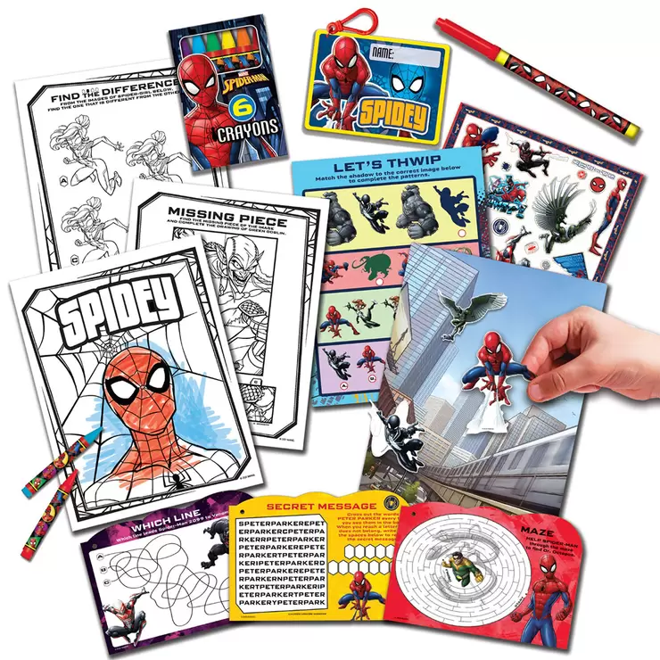 3 Spiderman Story Books & Activity Case