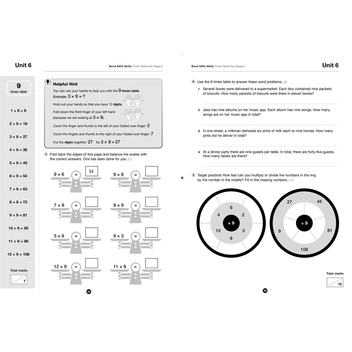 Bond SATs Skills 6 Work Book Pack, KS2 Year 4 Ages 8-9