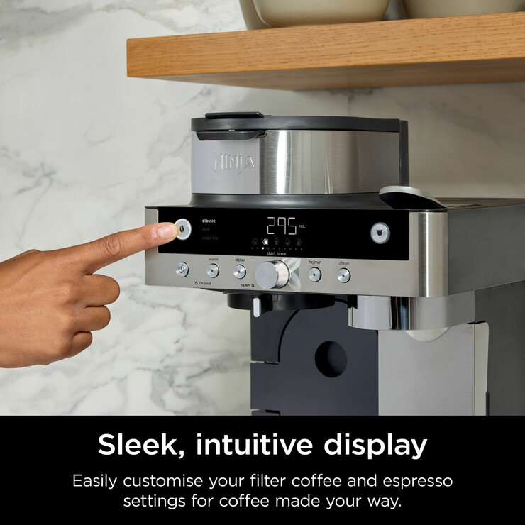 Lifestyle image of display on Ninja Prestige Dualbrew System